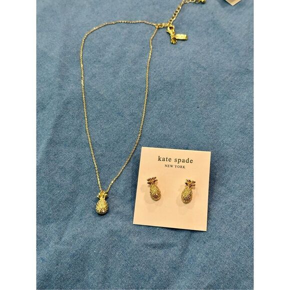 Kate Spade NEW necklace & earrings SET - Pineapple Passion jewelry - Picture 5 of 13
